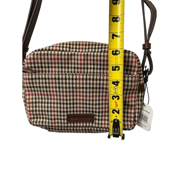 NWT Baekgaard Colby Plaid Brown Red Cream Crossbody Purse Bag Leather Handbag - Picture 15 of 16